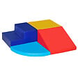 HOMCOM - 4 blocs de construction en mousse XL - modules de motricité - certifiés normes EN71-1-2-3 - mousse EPE revêtement PU bleu rouge jaune - vignette