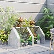 OUTSUNNY - Mini serre de jardin serre à tomates 180L x 90l x 90H cm acier PE haute densité 140 g/m² anti-UV 2 fenêtres avec zip enroulables blanc - vignette