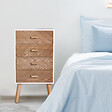 HOMCOM - Meuble de rangement chiffonnier design scandinave 40L x 30l x 75H cm 4 tiroirs bois massif pin MDF blanc et hêtre motif graphique - vignette