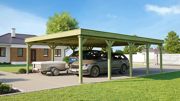 WEKA - Carport double WEKA 609 T2 Couverture Acier galvanisé - large