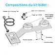 WC CLEAN - Kit bidet douchette slim pour abattant 'jet' coloris noir - vignette