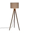 ATMOSPHERA - Lampadaire Trépied en Bois de Manguier et Abat-jour Beige lin H 150 cm - vignette