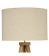 ATMOSPHERA - Lampadaire Trépied en Bois de Manguier et Abat-jour Beige lin H 150 cm - vignette