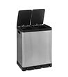 5 FIVE SIMPLY SMART - Poubelle de Tri sélectif en Inox 2 bacs de 30 Litres ouverture à pédale - vignette