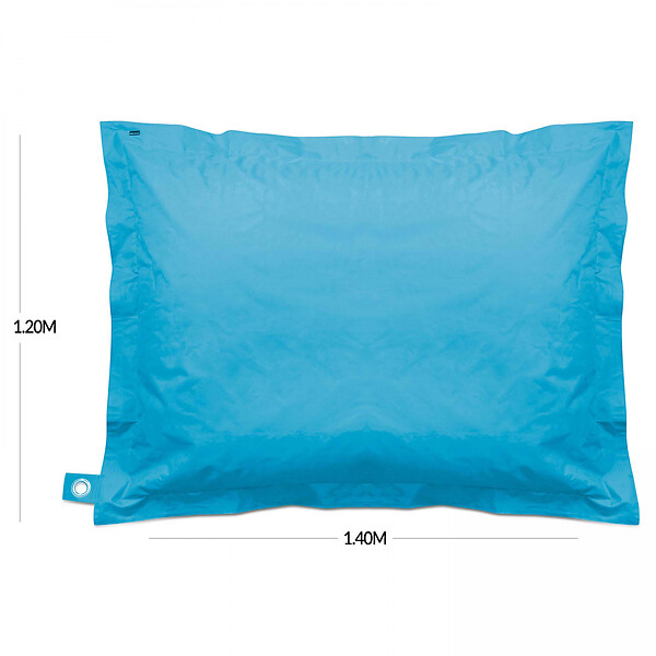 OVIALA - Pouf de jardin polyester bleu azur 140 x 120 cm - Solys - large