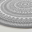 OVIALA - Tapis rond polypropylène gris 160cm - Mandala - vignette