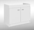 LEMPERT - Meuble sous-évier 100 cm - 2 portes - Blanc - vignette