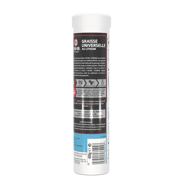 3-EN-UN - Graisse Universelle au Lithium cartouche 400g - large