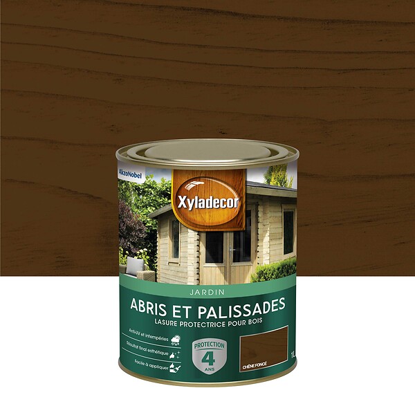 XYLADECOR - Lasure Bois Exterieur Xyladecor Abris Et Palissades Mat Chêne Fonce 1L - large