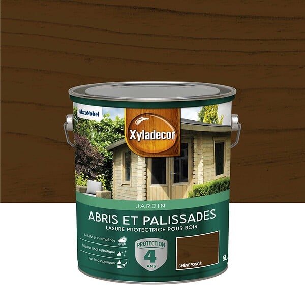 XYLADECOR - Lasure Bois Exterieur Xyladecor Abris Et Palissades Mat Chêne Fonce 5L - large