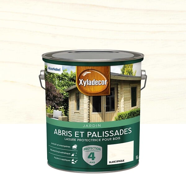 XYLADECOR - Lasure Bois Exterieur Xyladecor Abris Et Palissades Mat BlancOpaque 5L - large