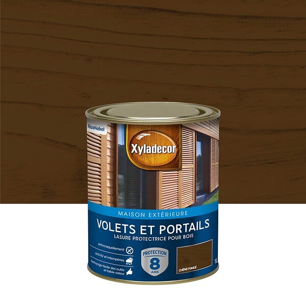 XYLADECOR - Lasure Bois Exterieur Xyladecor Volets Et Portails Satin ChêneFonce 1L - large