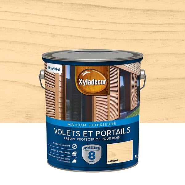XYLADECOR - Lasure protectrice - Incolore - Satin - Bois extérieurs - 5L - large