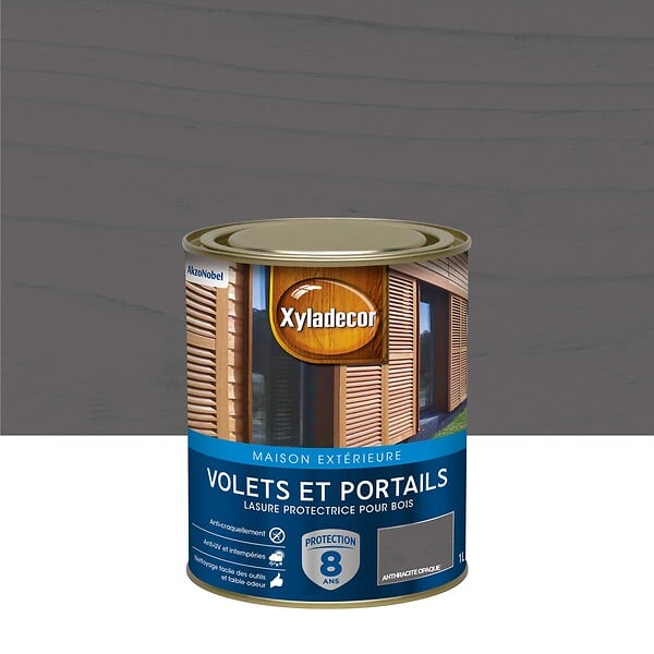 XYLADECOR - Lasure Bois Xyladecor Volets Et Portails Satin Anthracite Opaque 1L - large