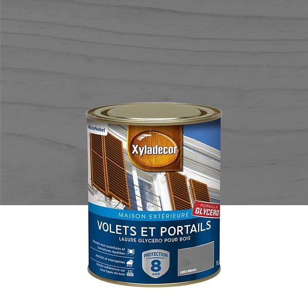 XYLADECOR - Lasure Bois Exterieur Xyladecor Volets Et Portails Satin GrisUrbain 1L - large