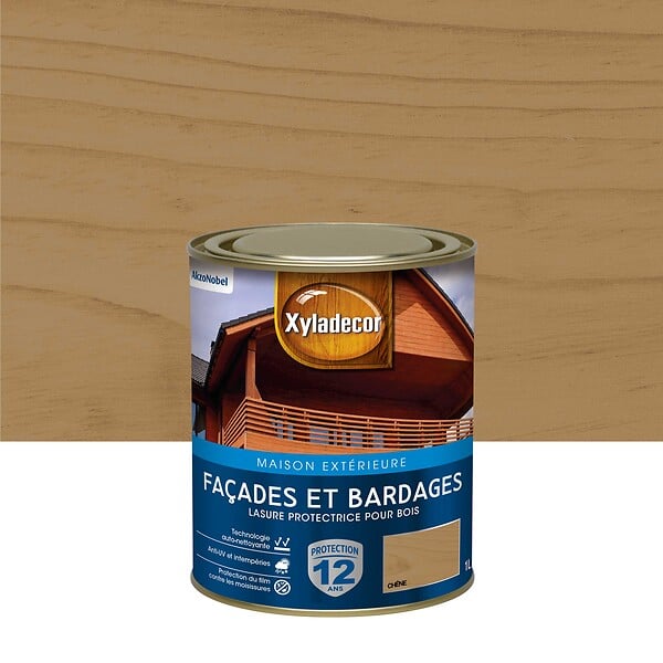 XYLADECOR - Lasure Bois Exterieur Xyladecor Facades Et Bardages Satin Chêne 1L - large
