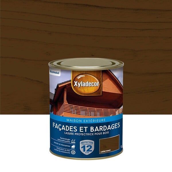 XYLADECOR - Lasure Bois Exterieur Xyladecor Facades EtBardages Satin ChêneFonce 1L - large