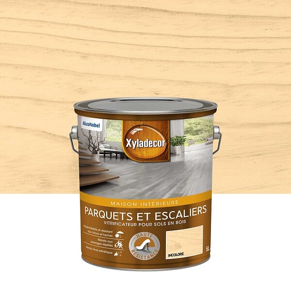 XYLADECOR - Vitrificateur sols - Parquet et escaliers - Incolore - Mat - 5L - large