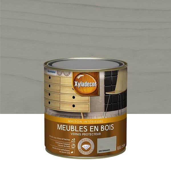 XYLADECOR - Vernis Pour Les Meubles En Bois Xyladecor Satin Gris Tendance 0,5L - large