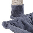 PAWHUT - Arbre à chat 3 griffoirs grattoirs sisal naturel plateforme hamac et boule suspendue dim. 50L x 36l x 70H cm peluche haute densité 220 g/m² gris - vignette