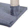 PAWHUT - Arbre à chat 3 griffoirs grattoirs sisal naturel plateforme hamac et boule suspendue dim. 50L x 36l x 70H cm peluche haute densité 220 g/m² gris - vignette