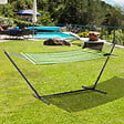 OUTSUNNY - Support pied de hamac réglable structure robuste métal époxy noir dim. 3,08-3,80L x 1,08l x 1,20H m - vignette