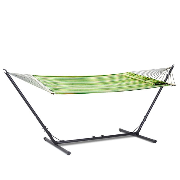 OUTSUNNY - Support pied de hamac réglable structure robuste métal époxy noir dim. 3,08-3,80L x 1,08l x 1,20H m - large