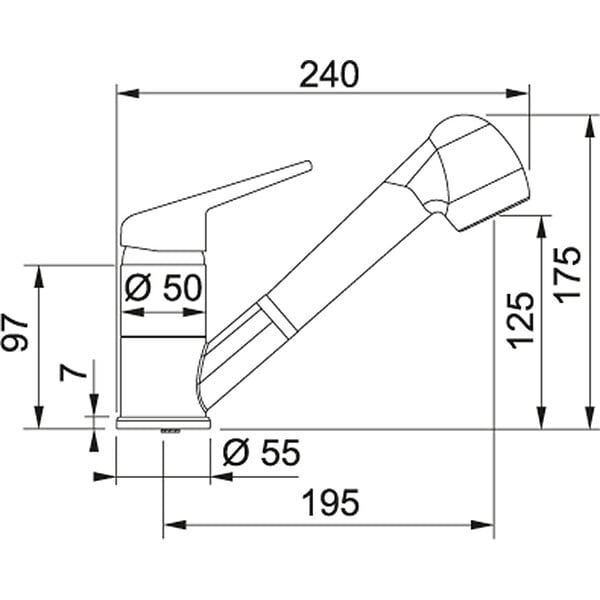 FRANKE - mitigeur évier avec douchette chromé - 379315 - large