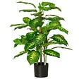 HOMCOM - Arbre artificiel plante artificielle Calathea H. 95 cm tronc branches lichen feuilles grand réalisme pot inclus - vignette