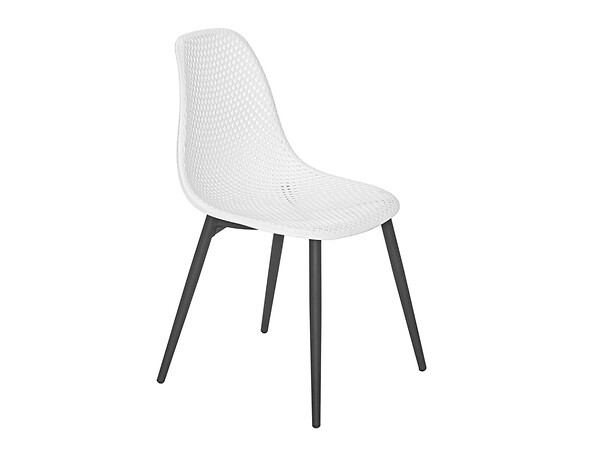 JARDILINE - Ensemble de Table à manger en alum blanc Capri et 4 chaises de jardin Malte - Jardiline - large