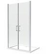 LANERI - Porte De Douche De 8 Mm Double Vantail Réversible Sur La Même Ligne  H.200 –  118,5-122,5 Cm - vignette
