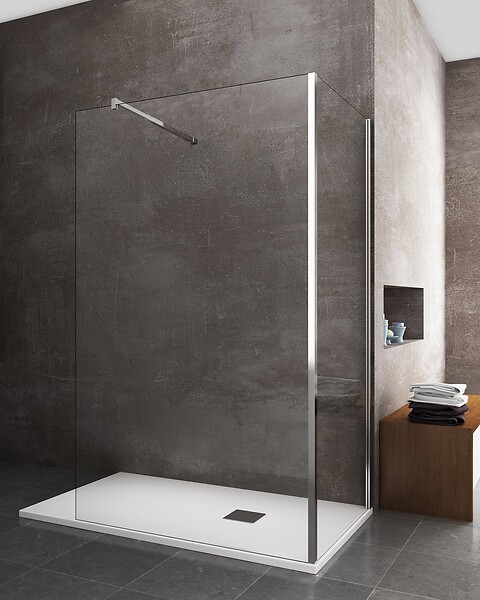 LANERI - Parois De Douche De 8 Mm Type Walk-in Double Verre Angulaire Réversible H.200 –  78-80  + 108,5-110,5 Cm - large