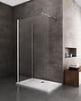 LANERI - Parois De Douche De 8 Mm Type Walk-in Double Verre Angulaire Réversible H.200 –  98-100  X 88,5-90,5 Cm - vignette