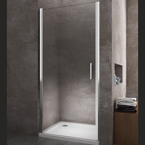 LANERI - Porte De Douche De 8 Mm À Battant Pour Installation En Niche H.200 Réversible – 89-93 Cm - large