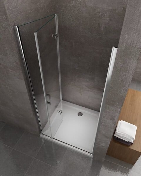 LANERI - Porte De Douche 6 Mm Pliante Pour Installation En Niche - 88-91,5 - large