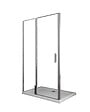 LANERI - Porte De Douche De 6 Mm Avec Un Petite Paroi Et Une Porte À Battant Dans La Même Ligne – 117-120 Cm - vignette