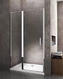 LANERI - Porte De Douche De 6 Mm Avec Un Petite Paroi Et Une Porte À Battant Dans La Même Ligne – 117-120 Cm - vignette