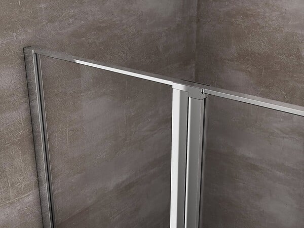 LANERI - Porte De Douche De 6 Mm Avec Un Petite Paroi Et Une Porte À Battant Dans La Même Ligne – 117-120 Cm - large