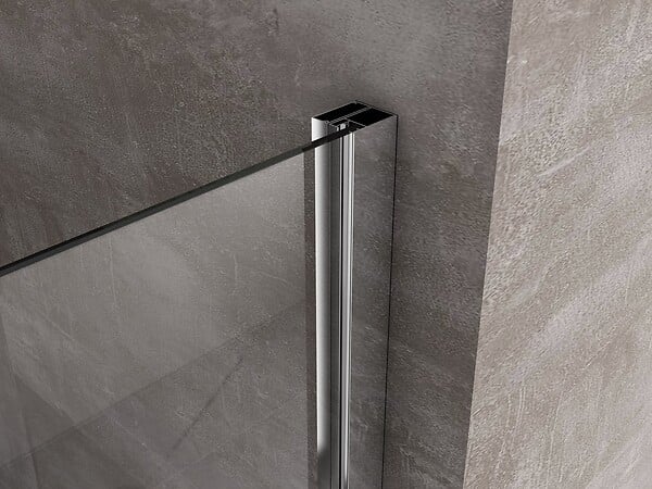 LANERI - Porte De Douche De 6 Mm Avec Un Petite Paroi Et Une Porte À Battant Dans La Même Ligne – 117-120 Cm - large