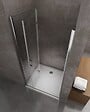 LANERI - Porte De Douche 6 Mm Pliante Pour Installation En Niche - 63-66,5 - vignette