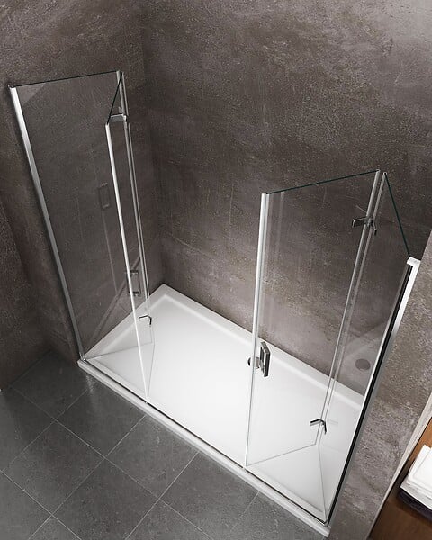 LANERI - Porte De Douche Pliante Avec Ouverture À Quatre Porte H 190 - 148-151,5 Cm - large