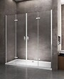 LANERI - Porte De Douche Pliante Avec Ouverture À Quatre Porte H 190 - 148-151,5 Cm - vignette