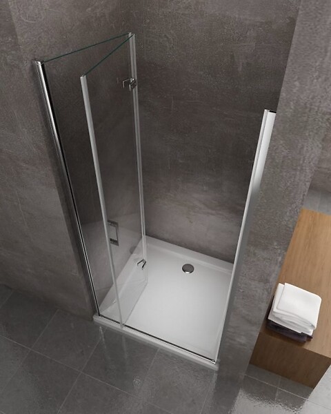 LANERI - Porte De Douche 6 Mm Pliante Pour Installation En Niche - 98-101,5 - large