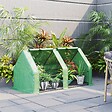 OUTSUNNY - Mini serre de jardin serre à  tomates dim. 180L x 90l x 90H cm acier PE haute densité 140 g/mÂ² anti-UV 2 fenêtres zippées enroulables vert - vignette