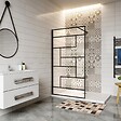 AICA SANITAIRE - AICA paroi de douche 70x200cm paroi de douche à l'italienne en 8mm verre anticalcaire style moderne avec barre de fixation noire 90cm - vignette