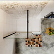 AICA SANITAIRE - AICA paroi de douche 70x200cm paroi de douche à l'italienne en 8mm verre anticalcaire style moderne avec barre de fixation noire 90cm - vignette