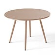 OVIALA - Table basse de jardin ronde en métal taupe 40 cm - Palavas - vignette