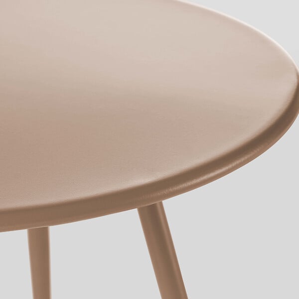 OVIALA - Table basse de jardin ronde en métal taupe 40 cm - Palavas - large