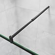 AICA SANITAIRE - AICA paroi de douche noire 80x200cm paroi de douche à l'italienne en 8mm verre anticalcaire avec barre de fixation noire extensible en cylindrique - vignette