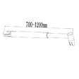 AICA SANITAIRE - AICA paroi de douche noire 80x200cm paroi de douche à l'italienne en 8mm verre anticalcaire avec barre de fixation noire extensible en cylindrique - vignette